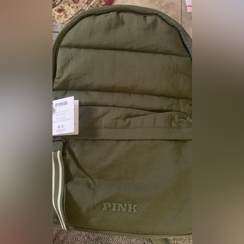 NWT PINK Victoria's Secret Olive Green Backpack